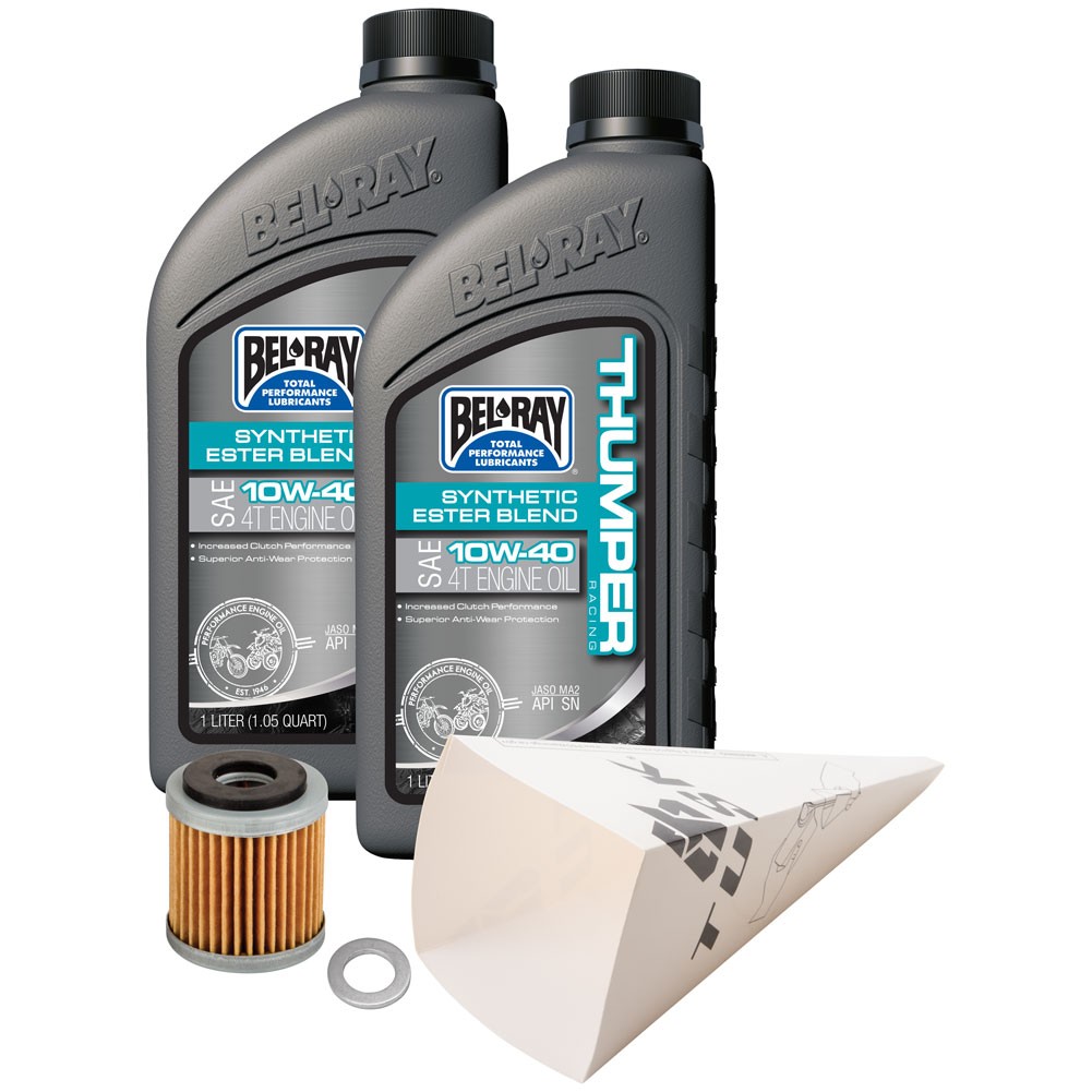 Tusk 4-Stroke Oil Change Kit Bel-Ray Thumper Synthetic 10W-40 For Yamaha WR250R