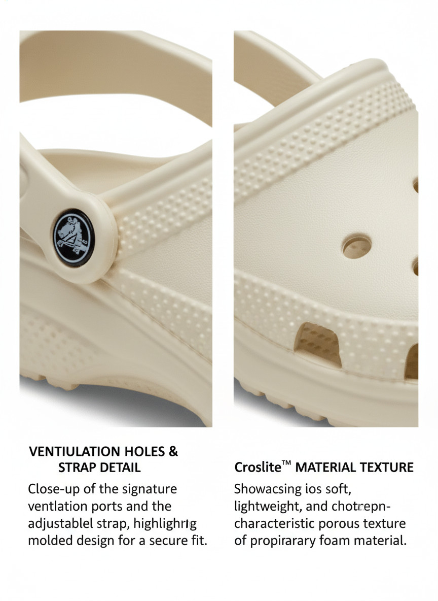 Crocs Classic Clog Bone M7 Unisex Adults Lightweight Casual