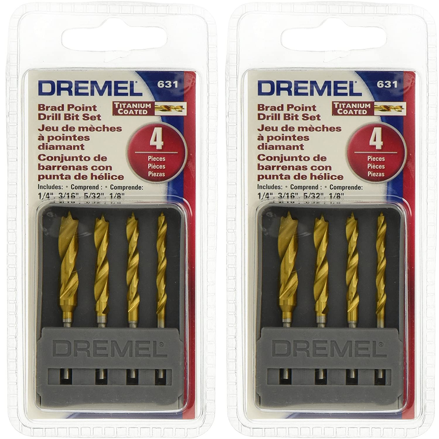 Dremel Genuine OEM Replacement Brad Point Bits, 8 Pack, 631-2PK