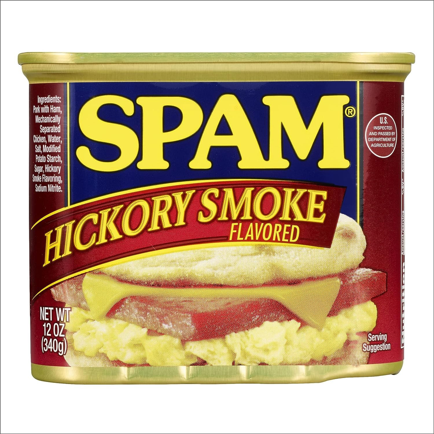 SPAM Hickory Smoke Flavored Canned Meat, Fully Cooked Pork with Ham, 12 oz