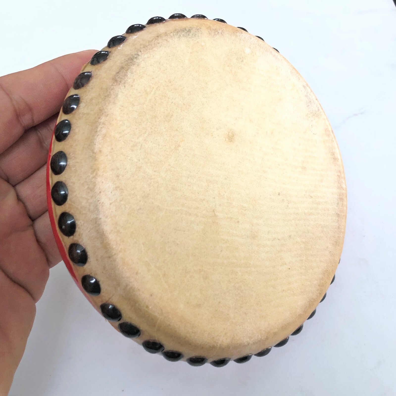 Japanese Tsuzumi Wadaiko Vtg Hand Drum Shrine Percussion Musical Instrument T1