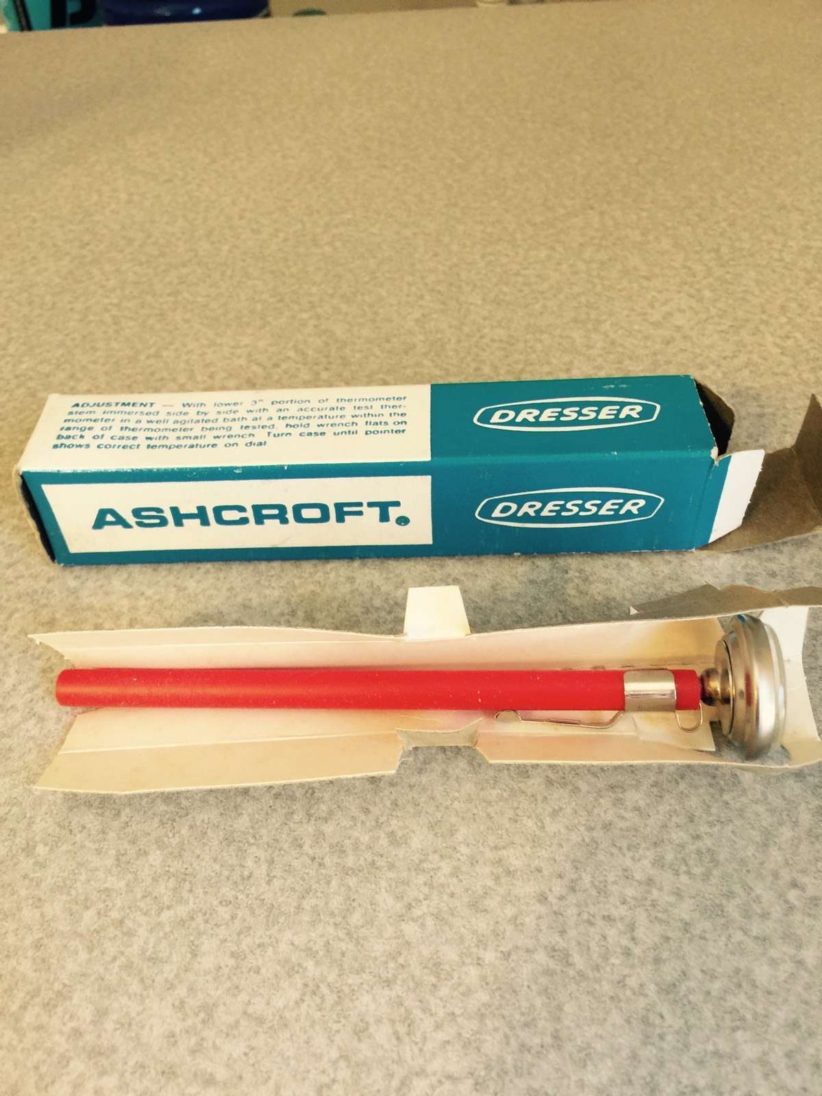 Ashcroft Dresser Industries 1" Bi-Metal Test Thermometer -20/120F