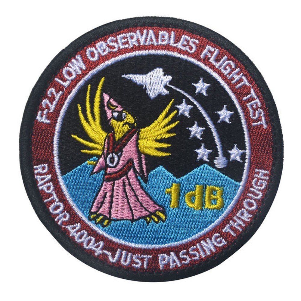 F22 LOW OBSERVABLES FLIGHT TEST RAPTOR 4004-JUST PASSING THROUGH HOOK LOOP PATCH