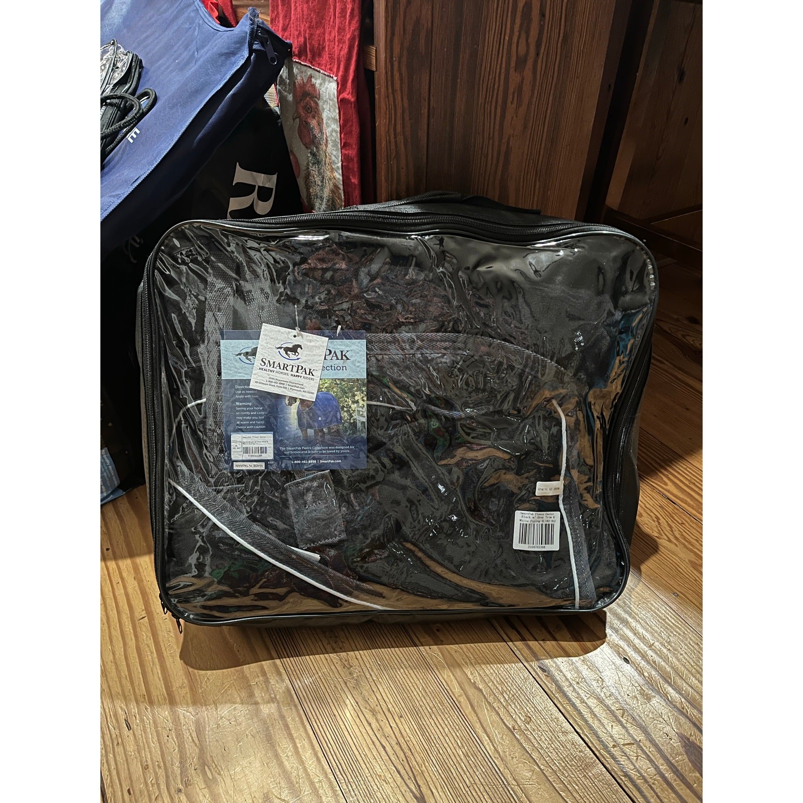SmartPak Fleece Cooler Black w/ Grey Trim & White Piping-XL (82-84)