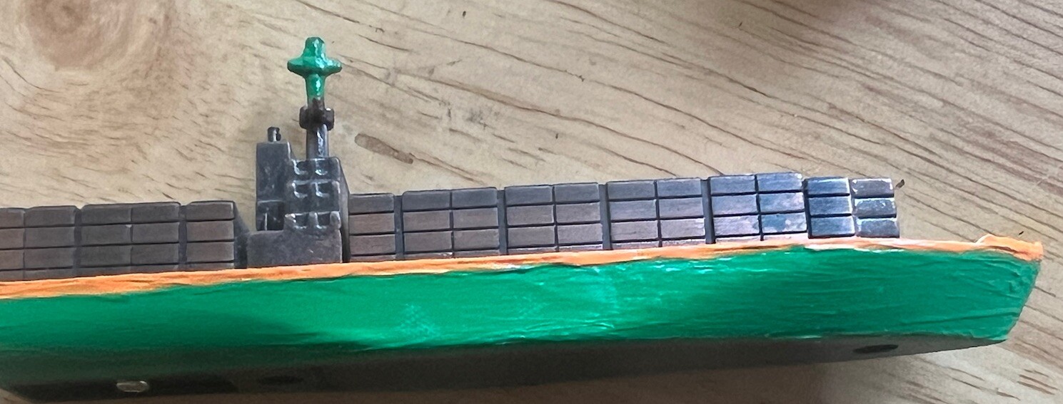 Container Cargo Ship Die Cast Metal Collectible Manual Pencil Sharpener Green