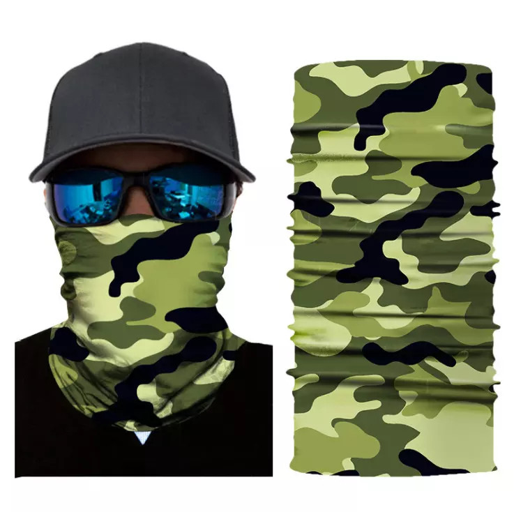 Green Camo Tube Scarf Bandana Buff Camouflage Motorcycle Fishing Hunting Mask