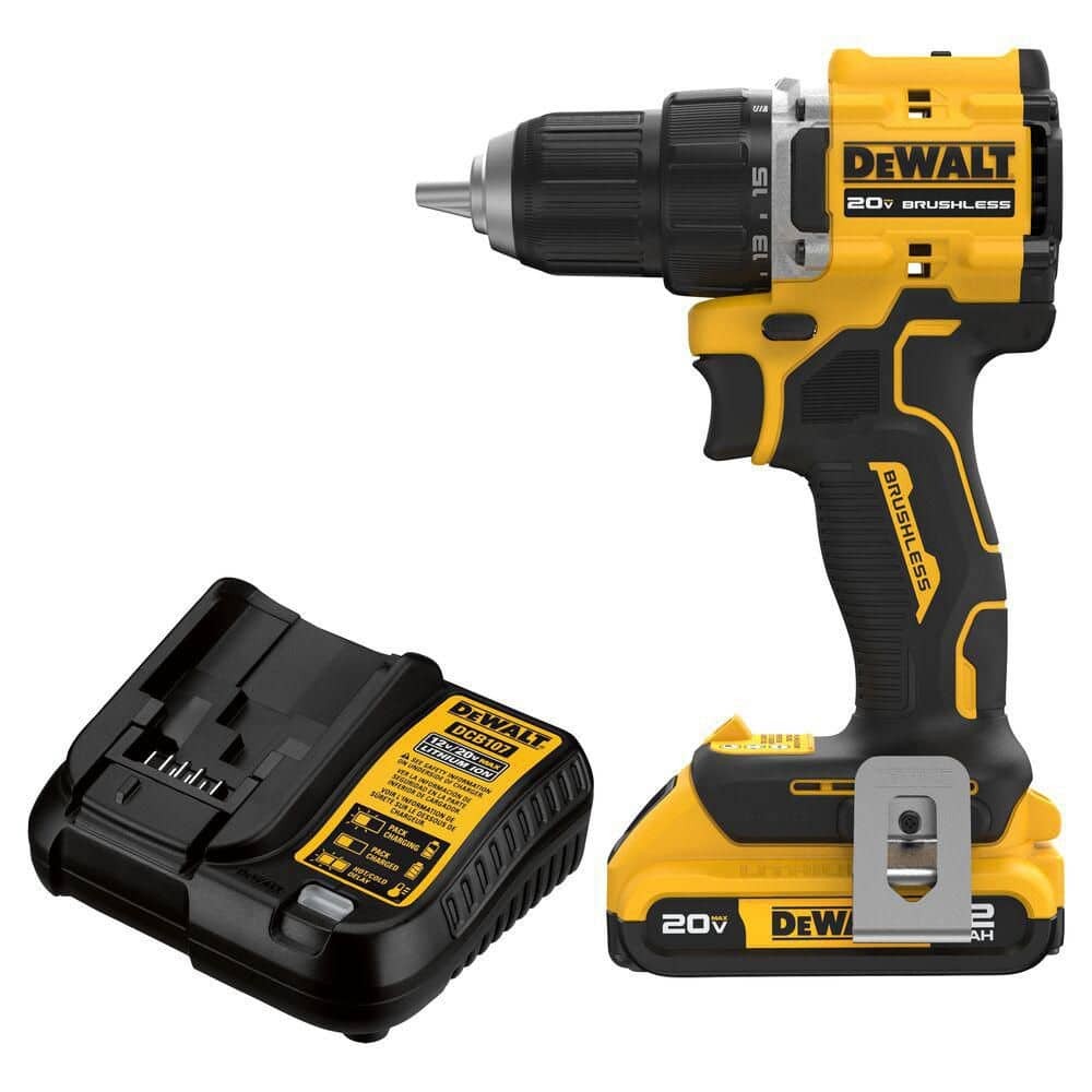 DEWALT ATOMIC 20V Compact 1/2 in Drill Driver Kit w 2.0Ah Battery Charger