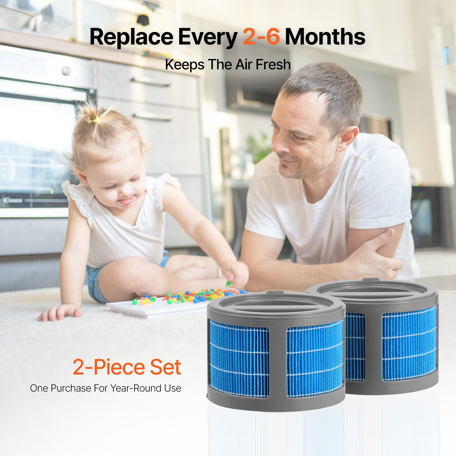 VEVOR 2 Pack Evaporative Humidifier Replacement Filter for 10L/2.64gal. Model