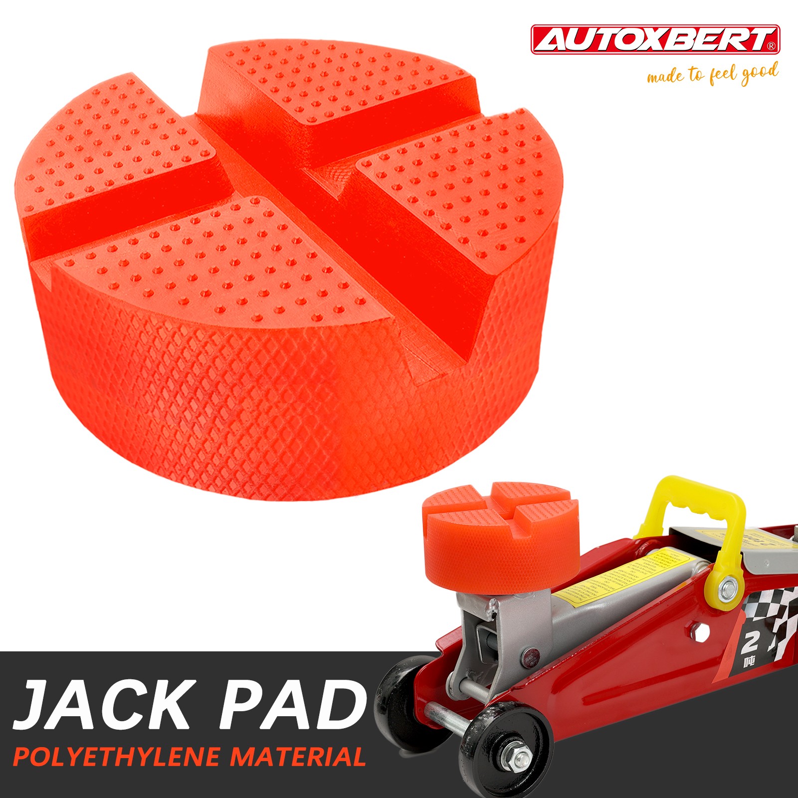 Universal Car Jack Pads Polyethylene Pad Truck Cross Slotted Frame Rail Adapter.