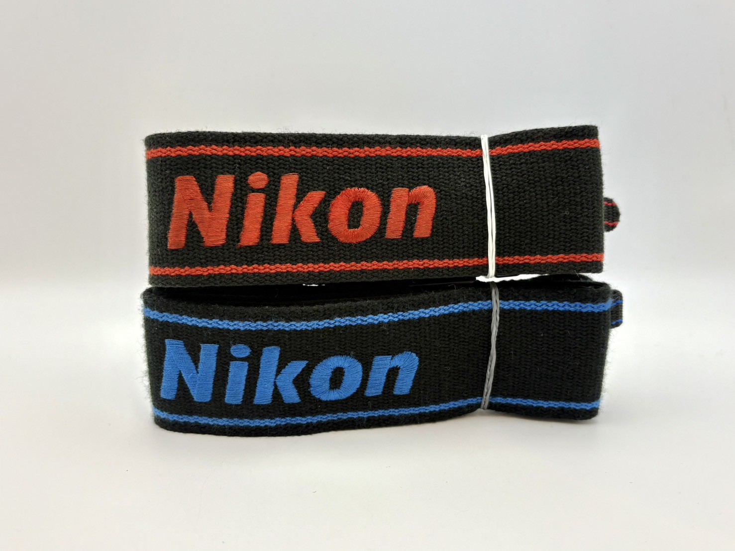 [N MINT] Nikon 2x Camera Straps for Professional Red Blue Black Vintage JAPAN