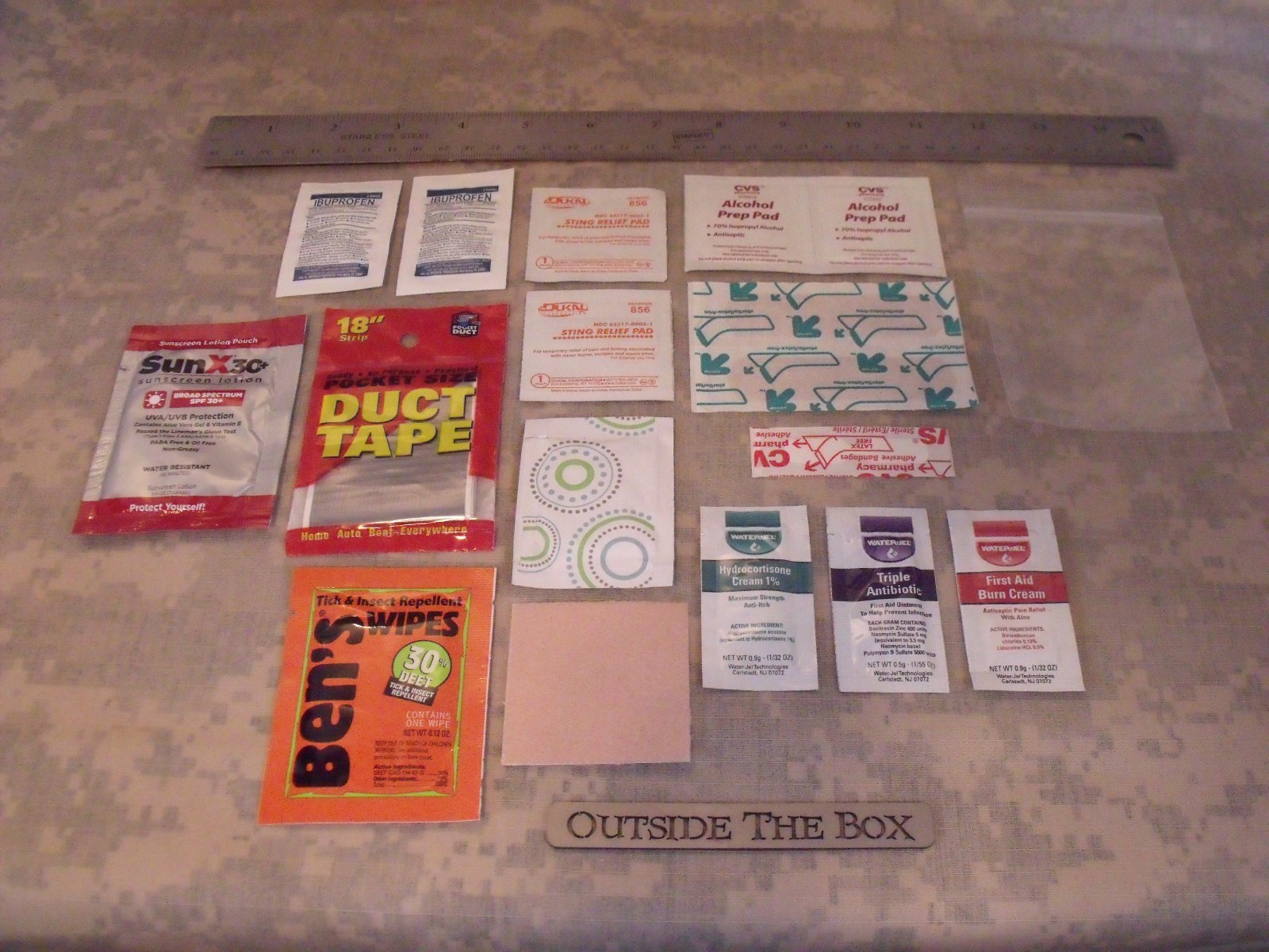 Emergency/Survival "Pocket Outdoorsman"  First Aid Kit, 17+ Items, EDC