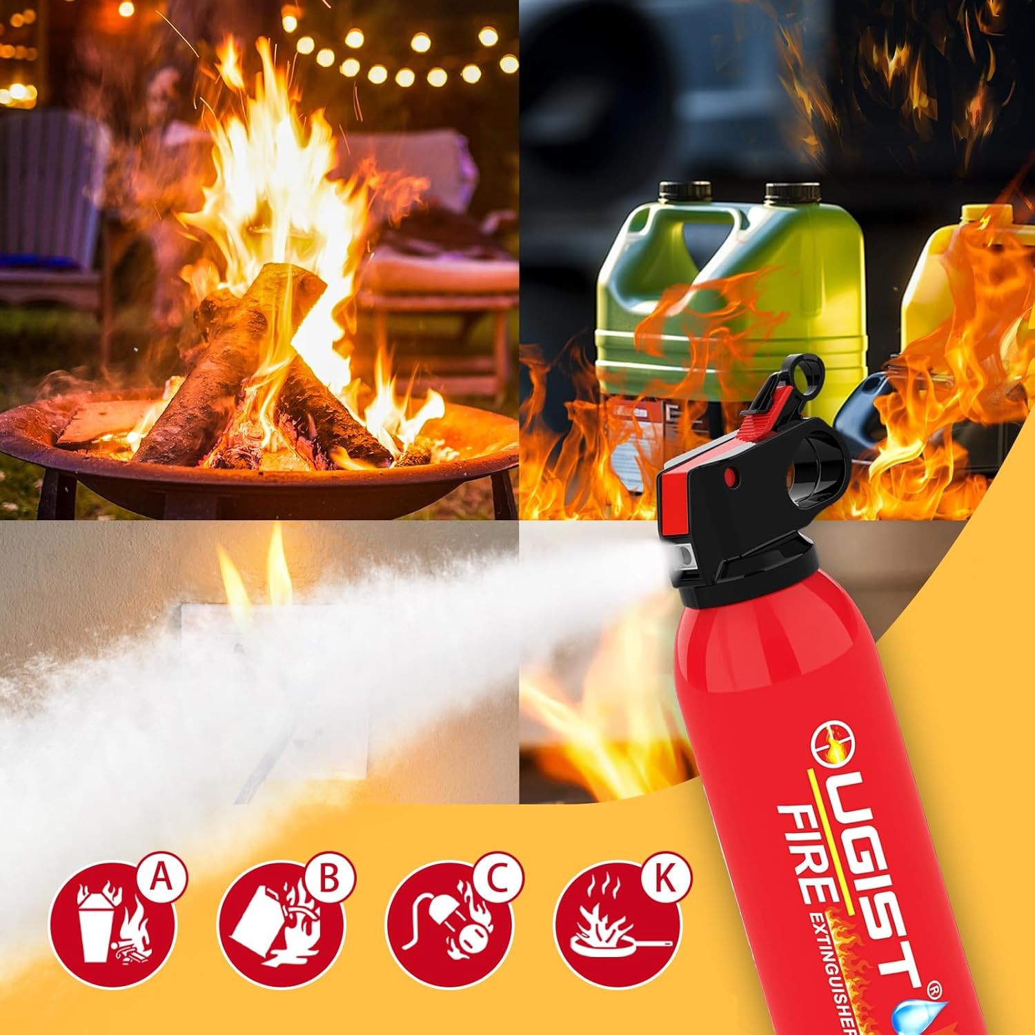 21oz Portable Fire Extinguisher for Home, Kitchen & Camping