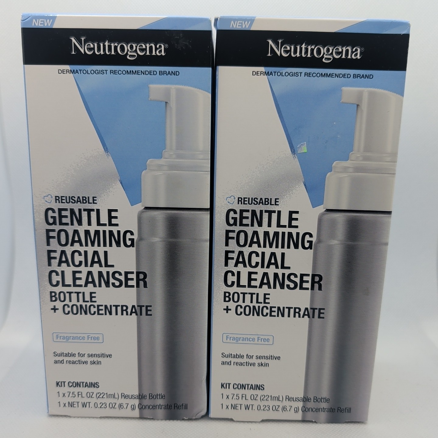 Neutrogena Reusable Gentle Foaming Facial Cleanser 2 Kits Bottle + Concentrate
