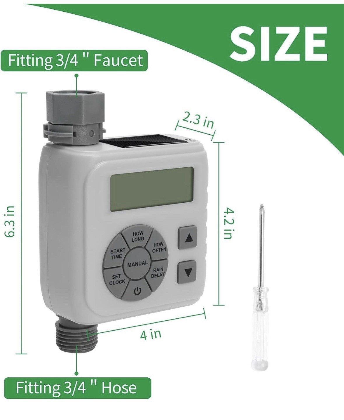 Zuomeng Sprinkler Timer Programmable Irrigation Water Timer Garden Hose Gray