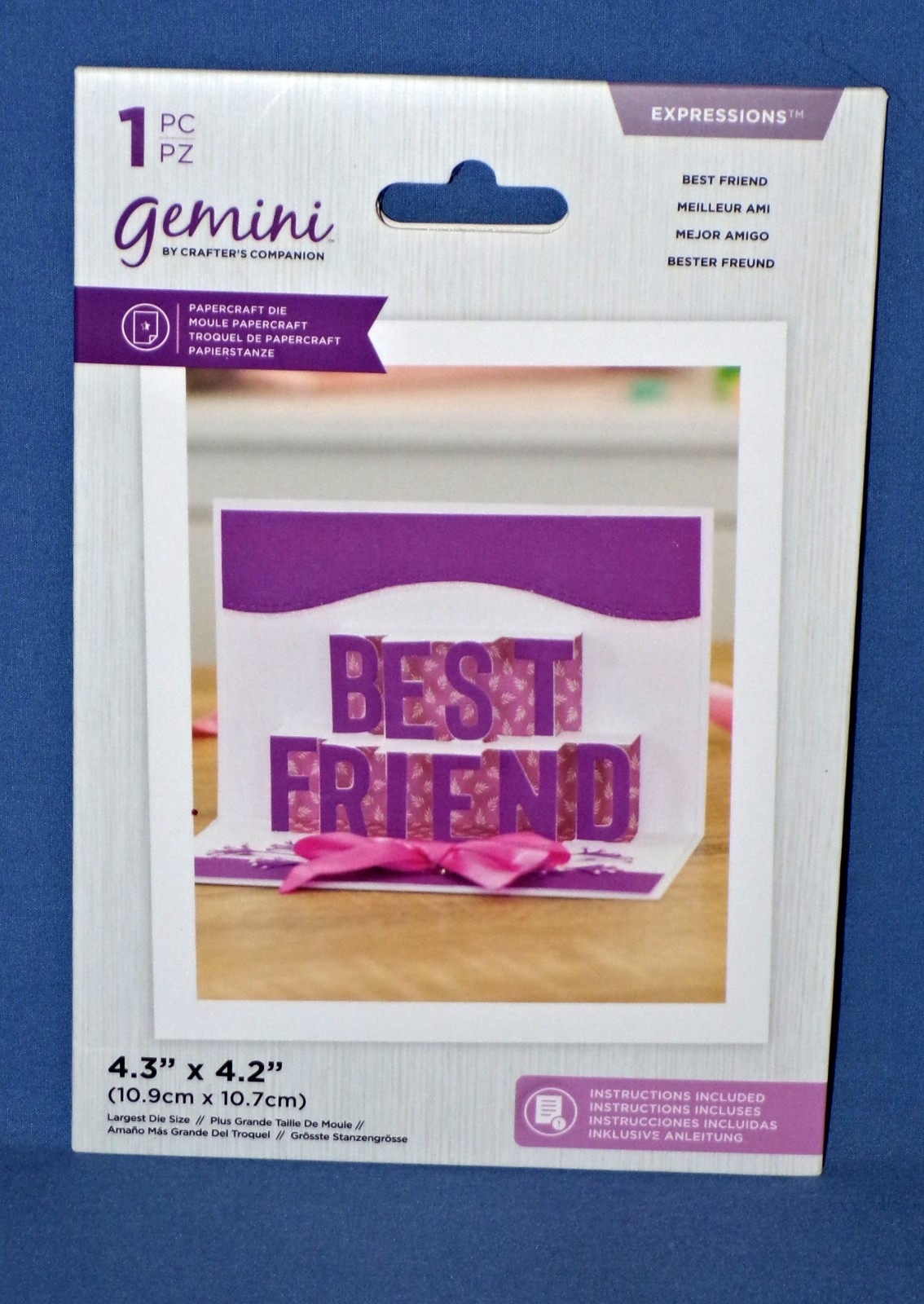 Crafters Companion Best Friend Die 1 pc Pop Out Sentiment Gemini Expression New
