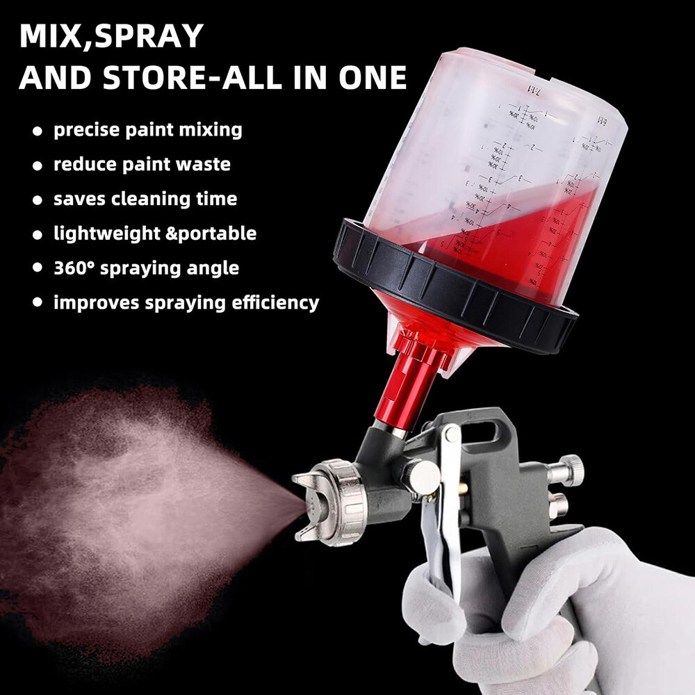 🔥 50 Pack Disposable Paint Spray Gun Cup Liners + Lid System Kit 20oz 600ML Cup