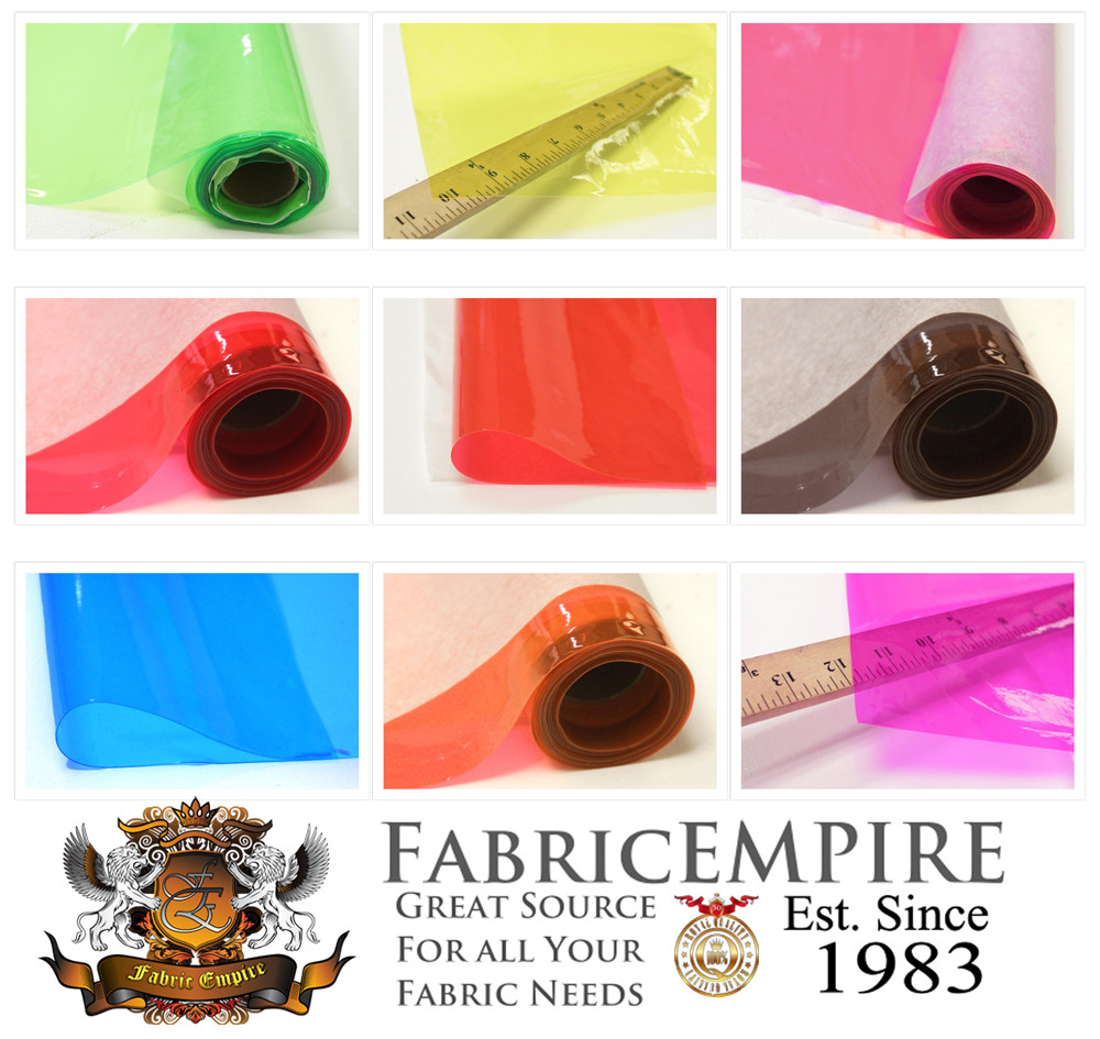 30 Gauge Tinted Transparent Plastic Vinyl Fabric 48" Wide Sold By The Yard
