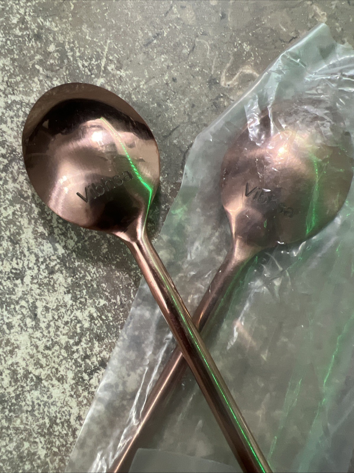 VIBHSA DESIGNER COPPER PLATED HANDCRAFTED TEASPOONS 6-PC SET