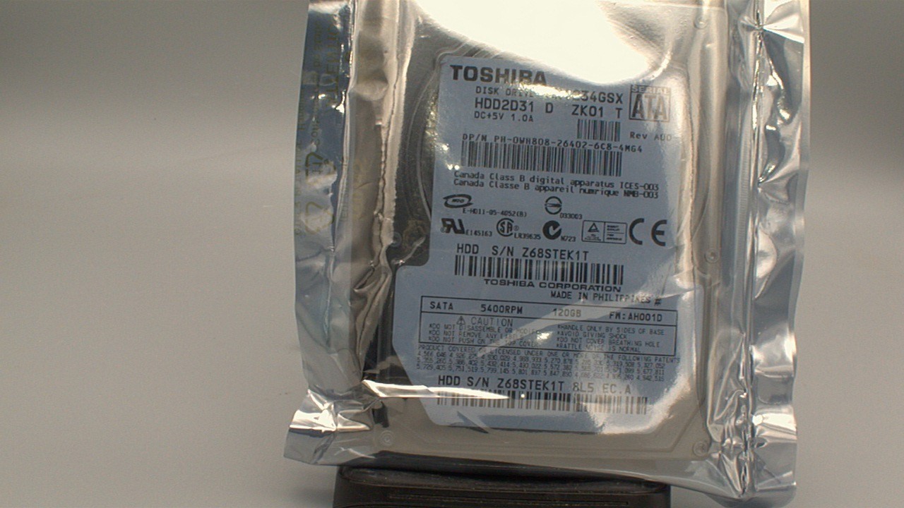 Toshiba 120GB 5400RPM 2.5" SATA Laptop Internal Hard Drive HDD2D31 MK1234GSX