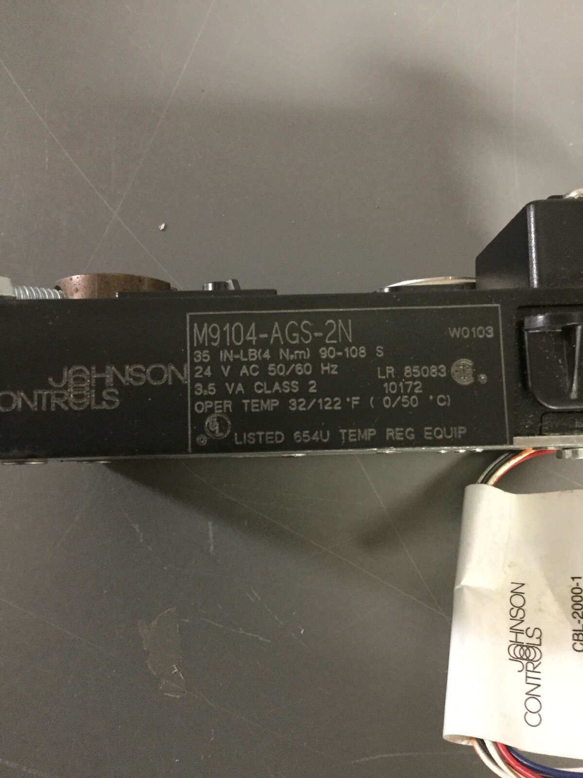 NEW, JOHNSON CONTROLS M9104-AGS-2N, ELECTRIC MOTOR ACTUATOR, MISSING DPT, (5E-2)