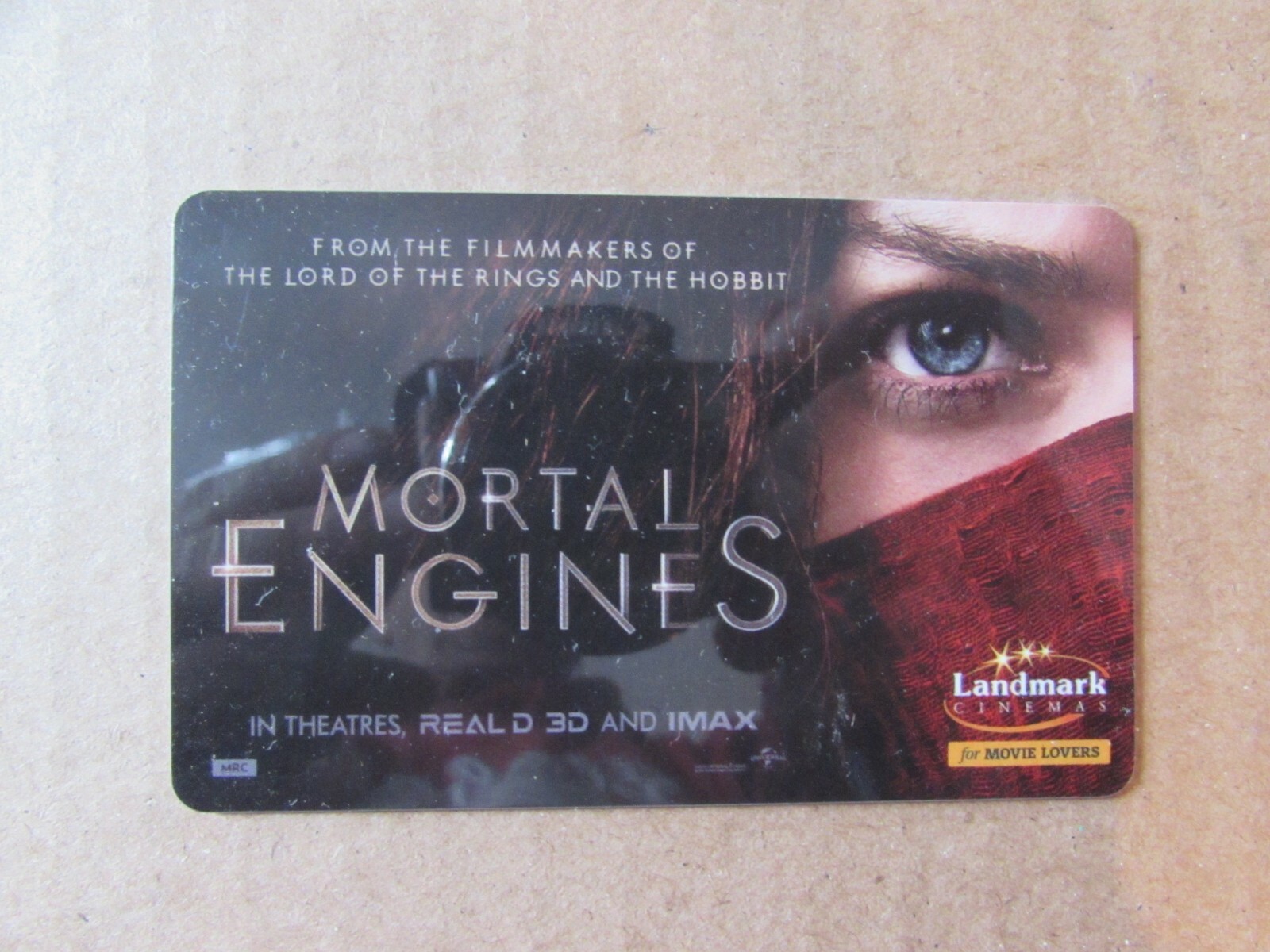 Landmark Cinema Mortal Engines Movie Collectors Gift Card