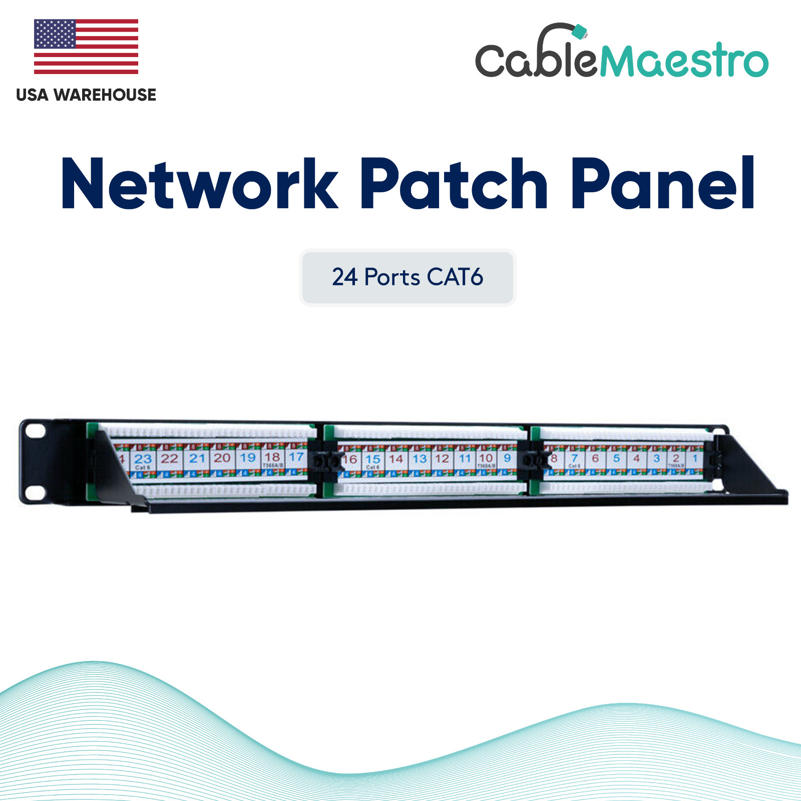 Patch Panel UTP 24 Port CAT6 RJ45 110 Network Bracket Surface Wall Mount