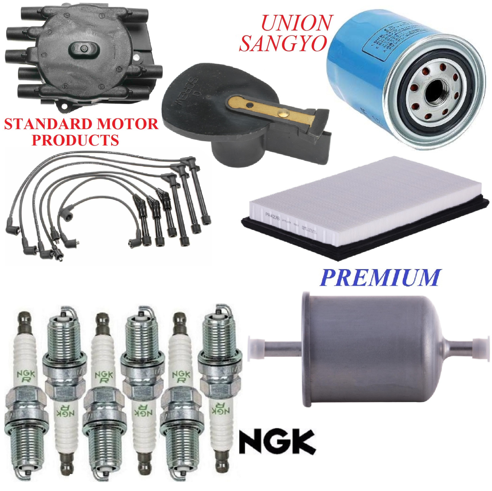 Tune Up Kit Filters Rotor Wire Plugs for Nissan Maxima V6 3.0L; SOHC 1989-1994