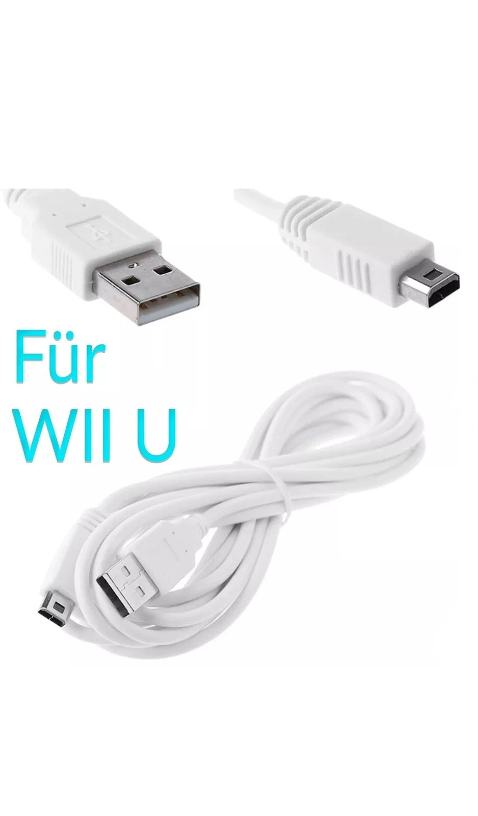 USB Charger Cable For Nintendo Wii U Gamepad Controller  Plus 6 Pcs. Screen P