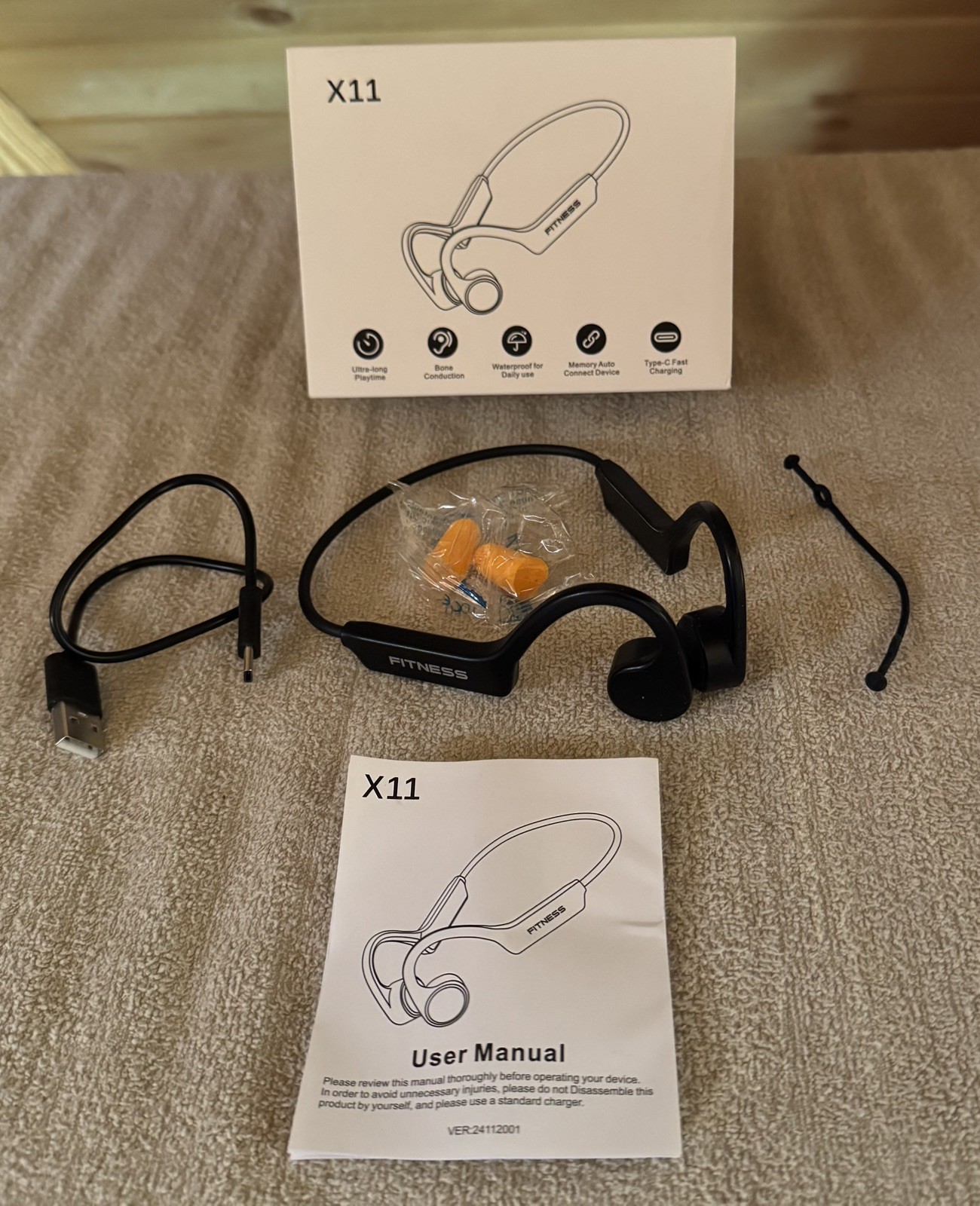 PSIER X11 FITNESS BONE CONDUCTION HEADPHONES Open Ear Bluetooth Headphones
