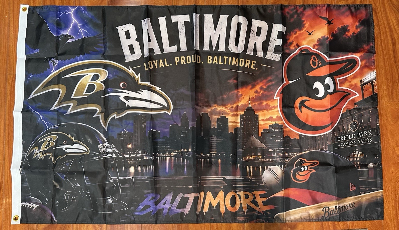 Ravens Orioles Baltimore Teams Flag Banner 3x5 Ft Fan Gift Merch Loyal Proud