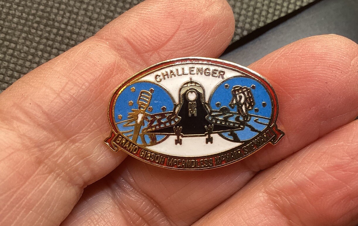 Challenger Space Shuttle Brand Gibson Mccandless McNair Stewart Lapel Hat Pin