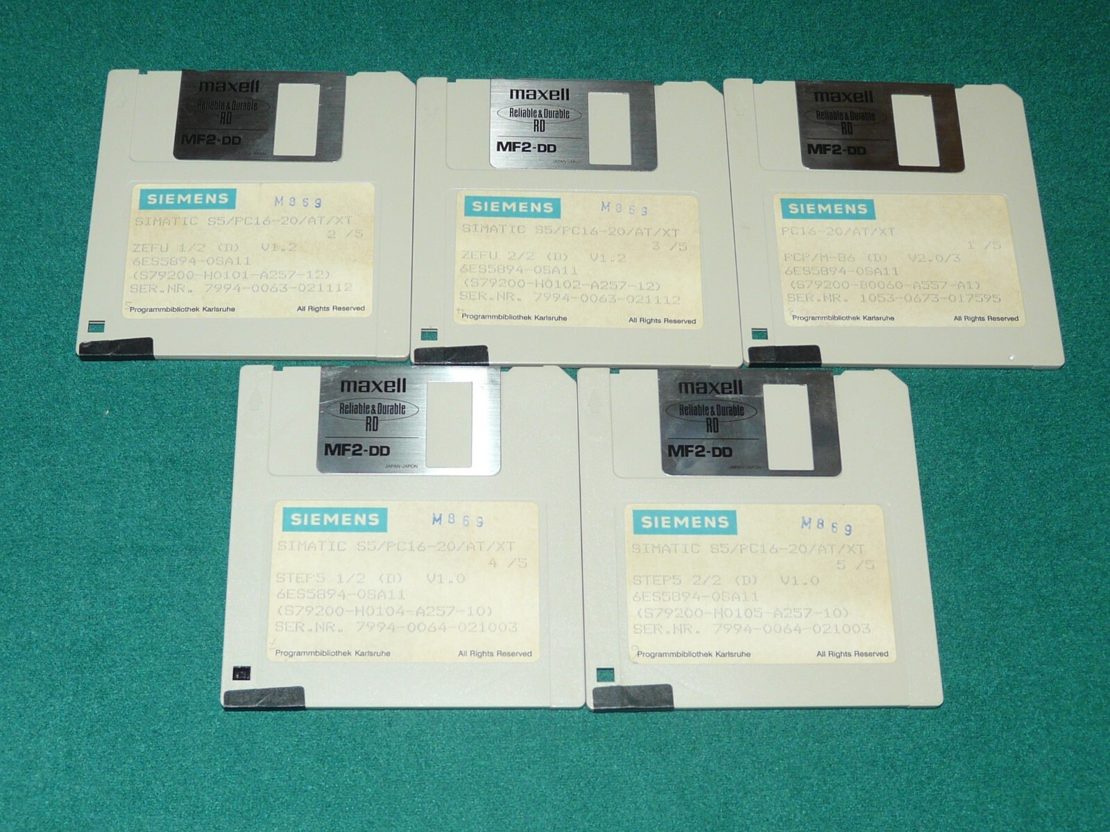 SIEMENS SIMATIC ZEFU 1.2 + STEP5 1.0 + PCP/M-86 V2.0 FLOPPY DISK 1.44 MB