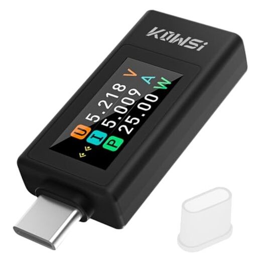 4-30V 0-8A USB C Tester Digital Multimeter, Voltage and Current Tester Black