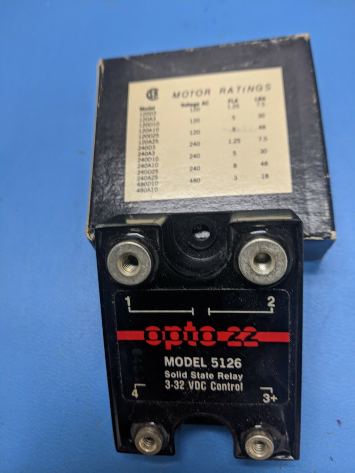 RELAY OPTO 22 RELAY MODEL 5126 SOLID STATE RELAY 3.32 VDC CONTROL , ( ONE )