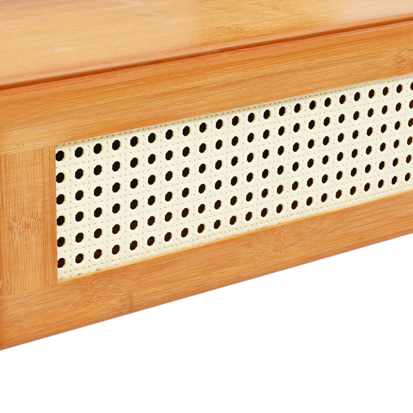 Bamboo Bedside Table, Trapezoidal Sofa Side Table, Bedside Table with Drawer