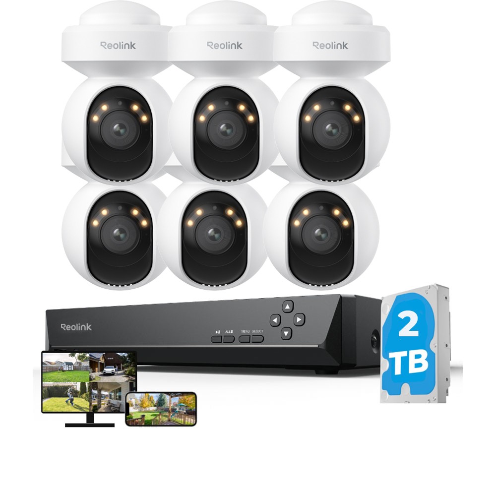 Reolink 8CH PoE Security Camera System 4K PoE Outdoor Camera 24/7 Recording