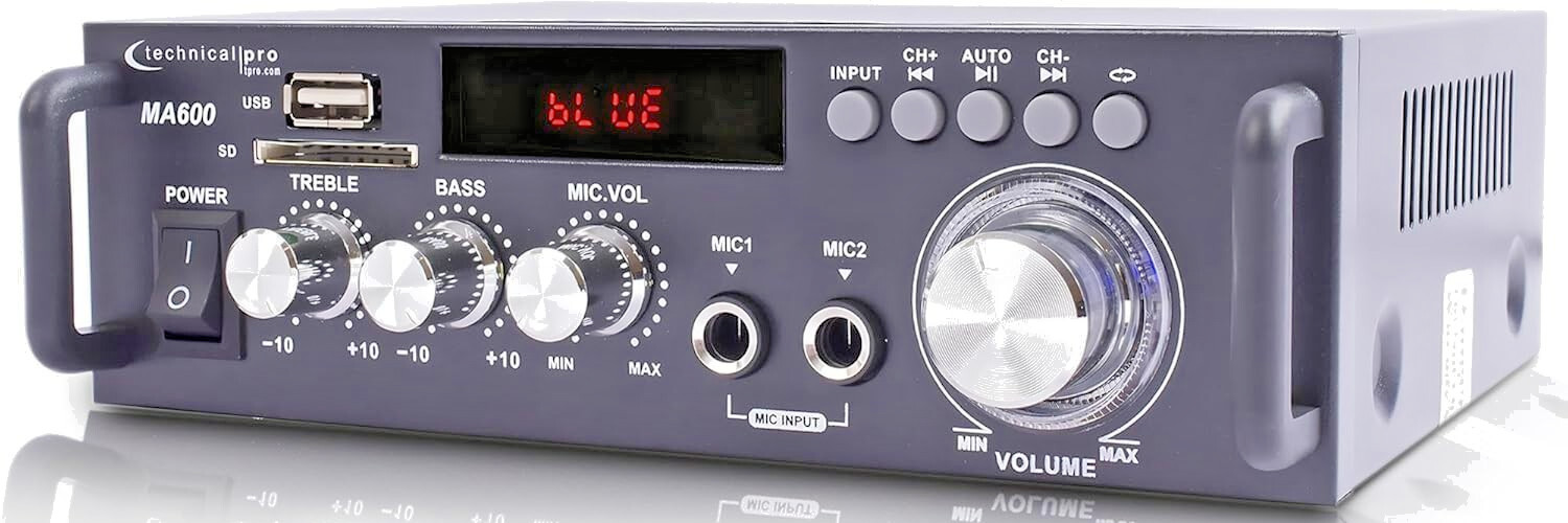 Technical Pro MA600 2-Channel 600-Watt Receiver Bluetooth Amp no remote