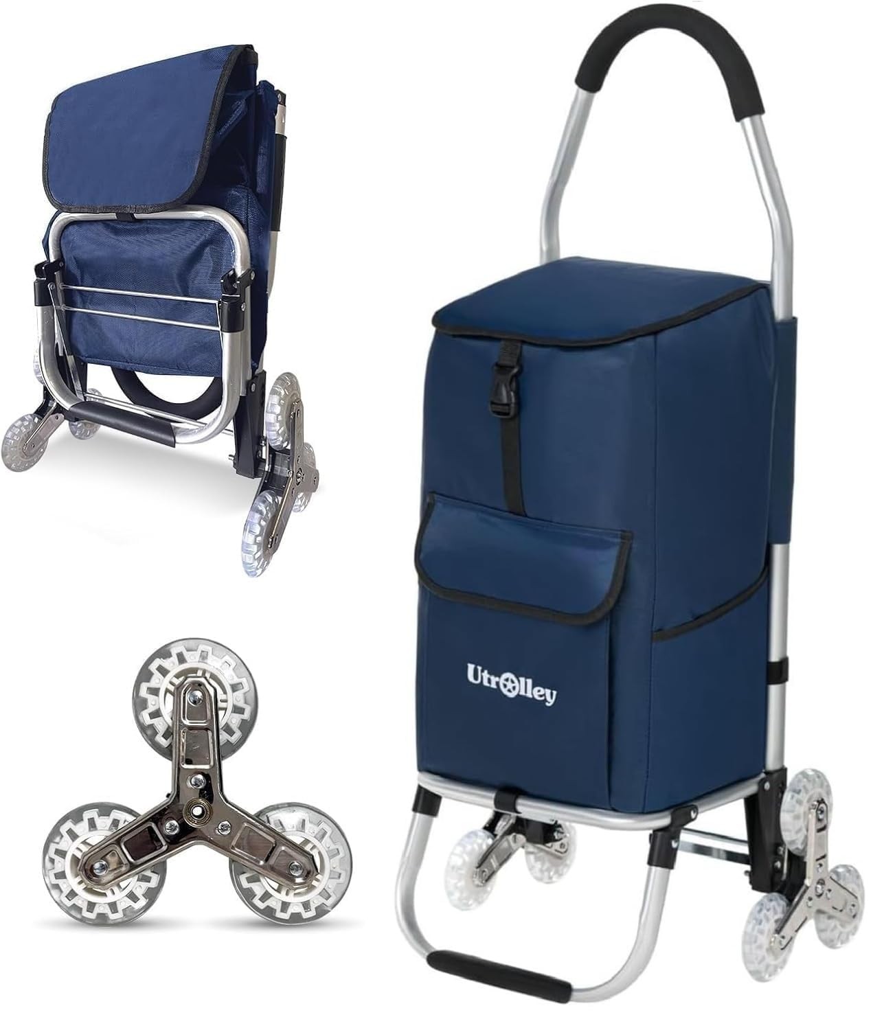 Ultra-Lightweight Stair Climber Cart for Groceries & Laundry, Durable 6-Wheel...