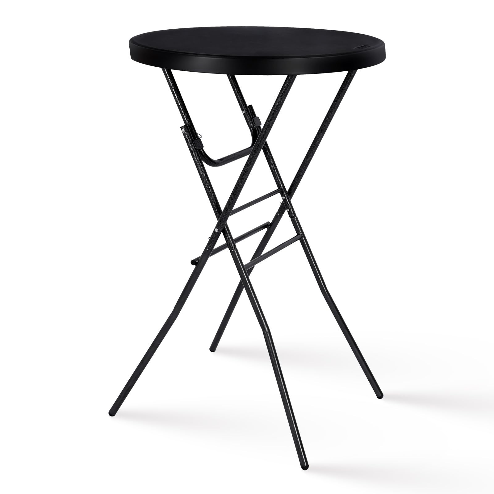 Byliable Cocktail Table 28in High Top Round Folding Indoor 28×43 in, Black