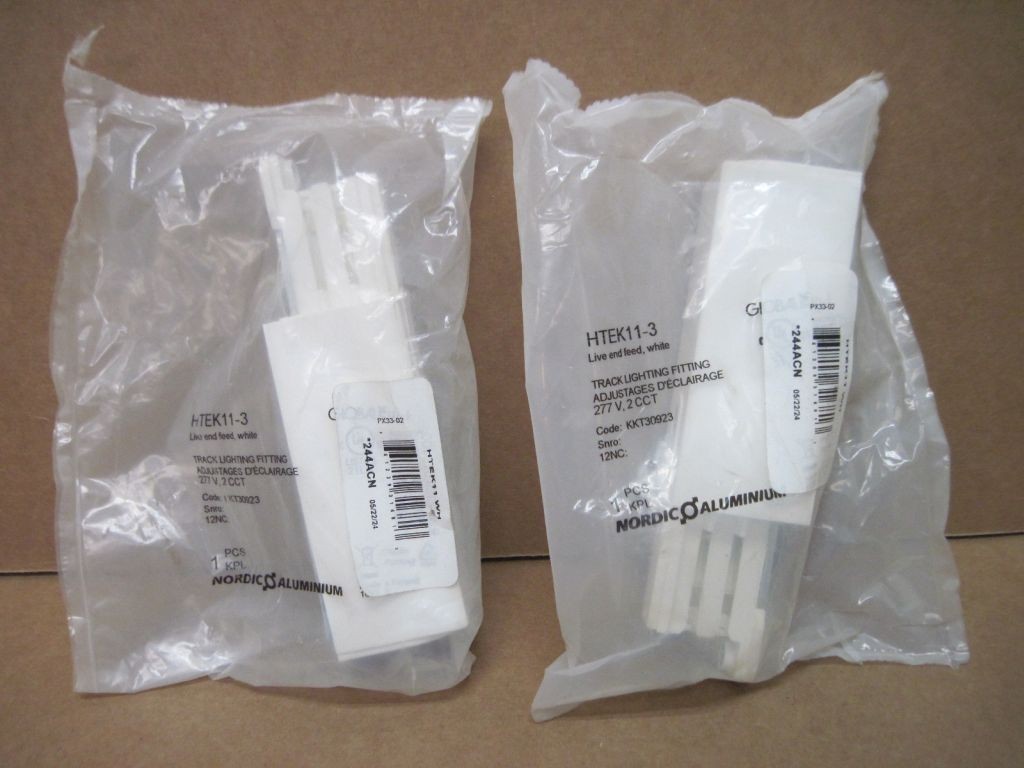 Juno HTEK11-3 White Live End Feed (Left) Tack Lighting Fitting 277V **LOT OF 2**