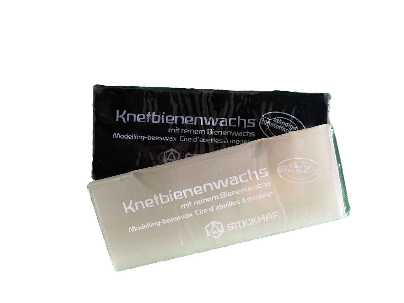 Stockmar Modeling Beeswax – 1 White Stick & 1 Black Stick