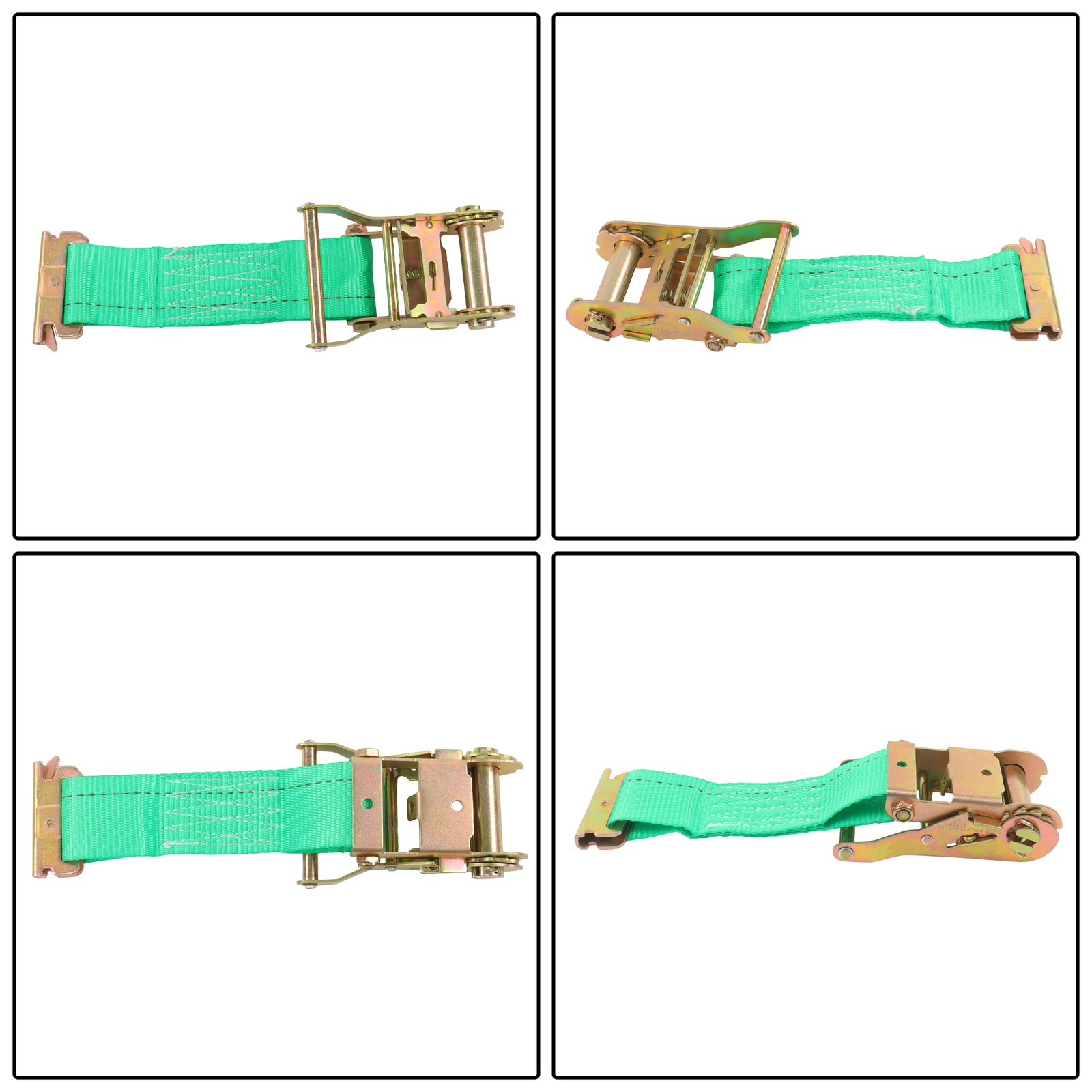 LABLT 15' Green Ratchet Straps E Track Wheel Chock Tie Down System For Trailer