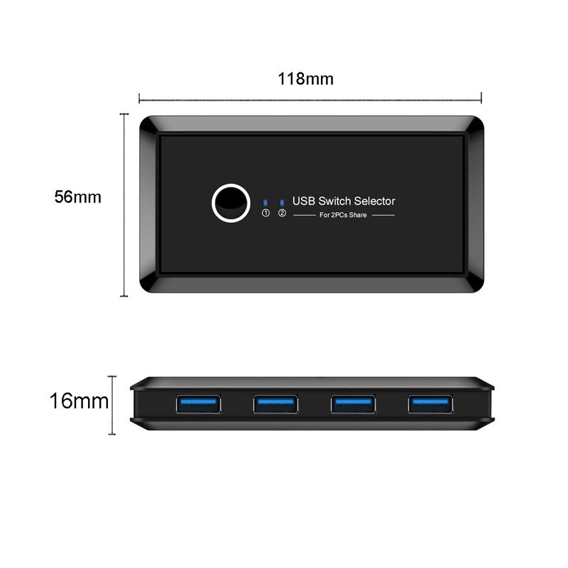 KVM Switch USB 3.0 2.0 for PC Laptop 2 Computers Users Sharing 4 USB Devices
