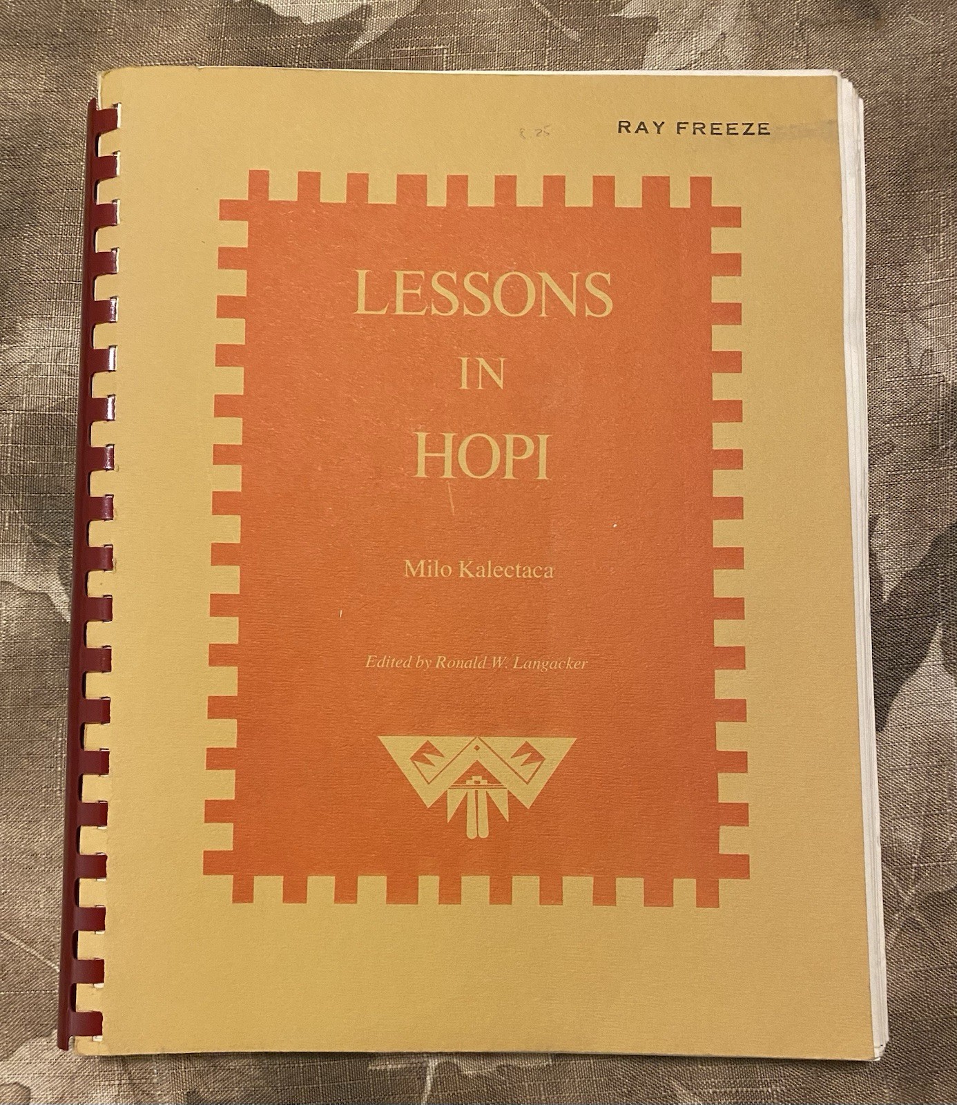 Lessons In Hopi By Milo Kalectaca 1978, 234 Pgs, Good Condition, Rare!
