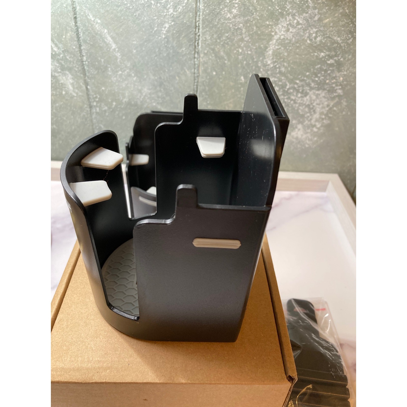 Car Seat Organizer Cup Holder Extender Drink Mount Black 2 Pack