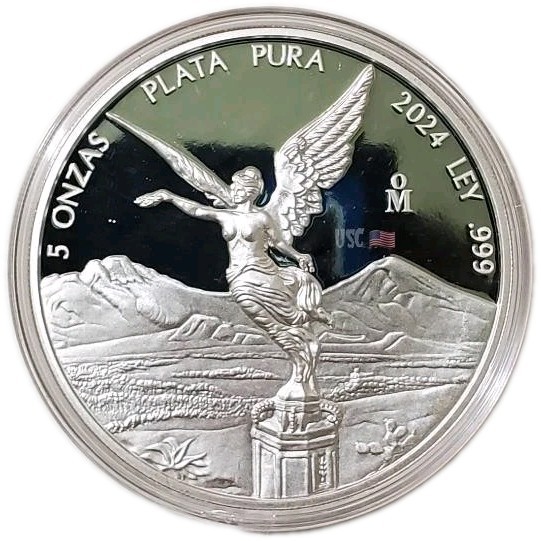 2024 5 Oz Silver MEXICAN LIBERTAD Proof Coin.