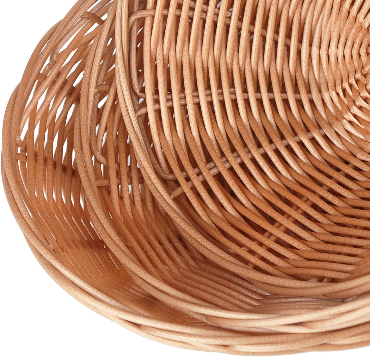 28 Pack Plastic Oval Basket, Poly Wicker Bread Baskets, Small Gift Baskets for K