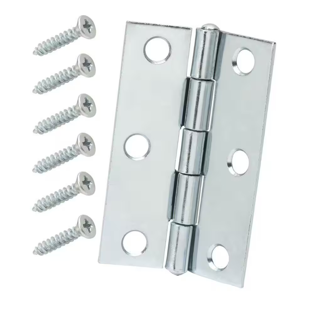 10PK Everbilt 2-1/2 in Zinc Plated Non-Removable Pin Narrow Utility Hinges 15165