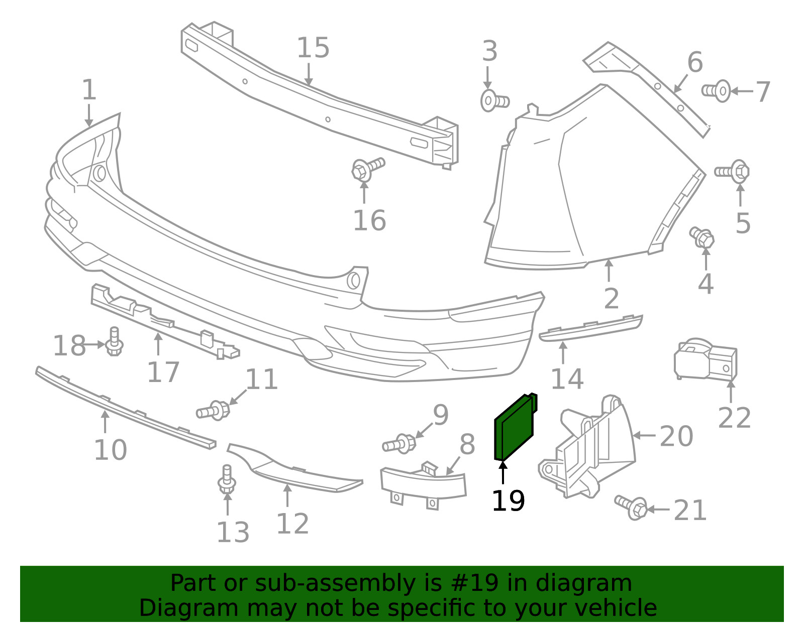 Genuine Honda Blind Spot Detection System Warning Sensor 36936-TLA-A22