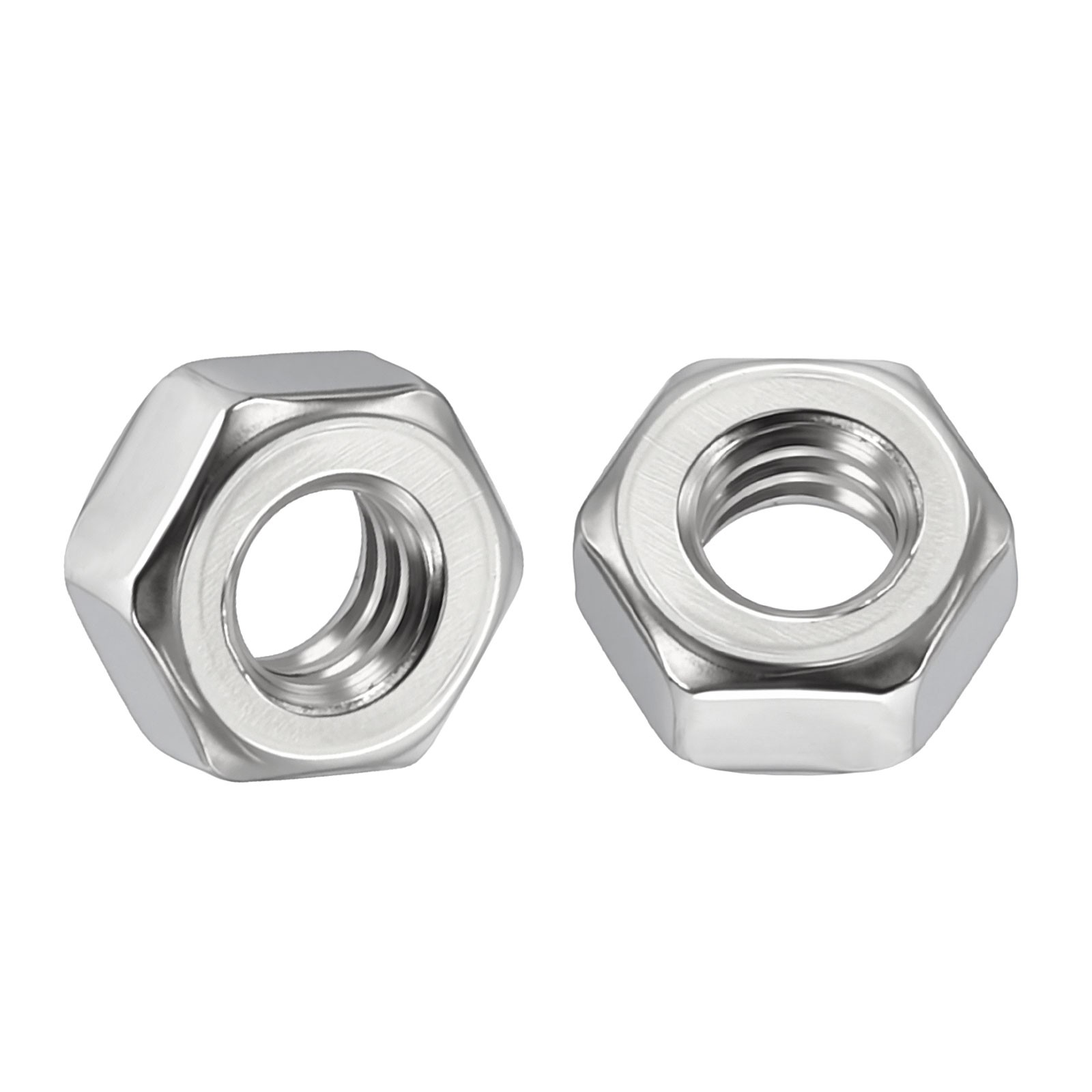 20pcs Hex Nuts - [3/16"-24] 304 Stainless Steel 18-8 Hardware Nuts, Silver